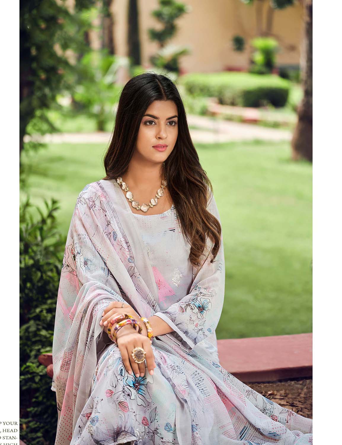 Belliza Unstitched Embroidered Women Cotton Suit Fabric Grey