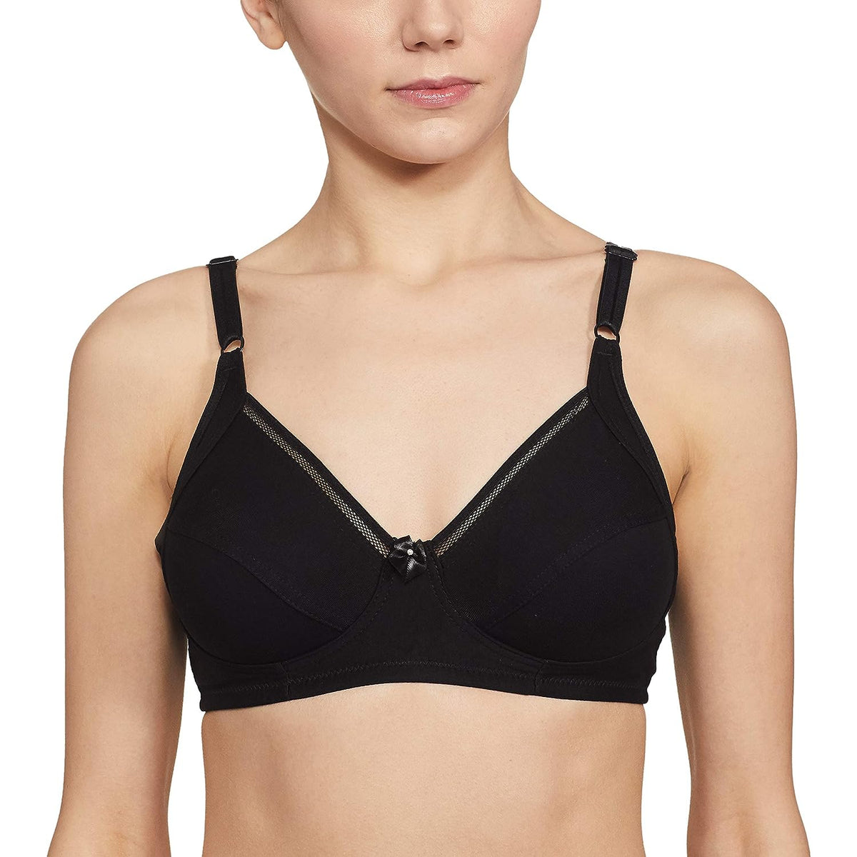 Lovable Pure Cotton Women All Day Long Black Cotton Bra