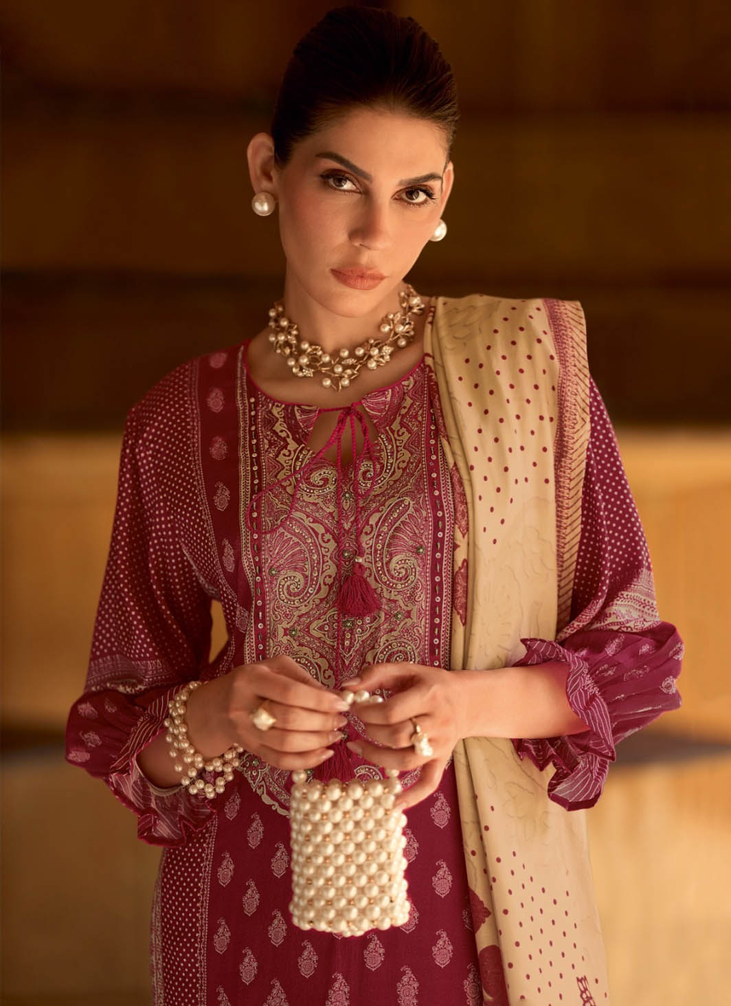 Pakistani Unstitched Muslin Suit Dress Material for Women