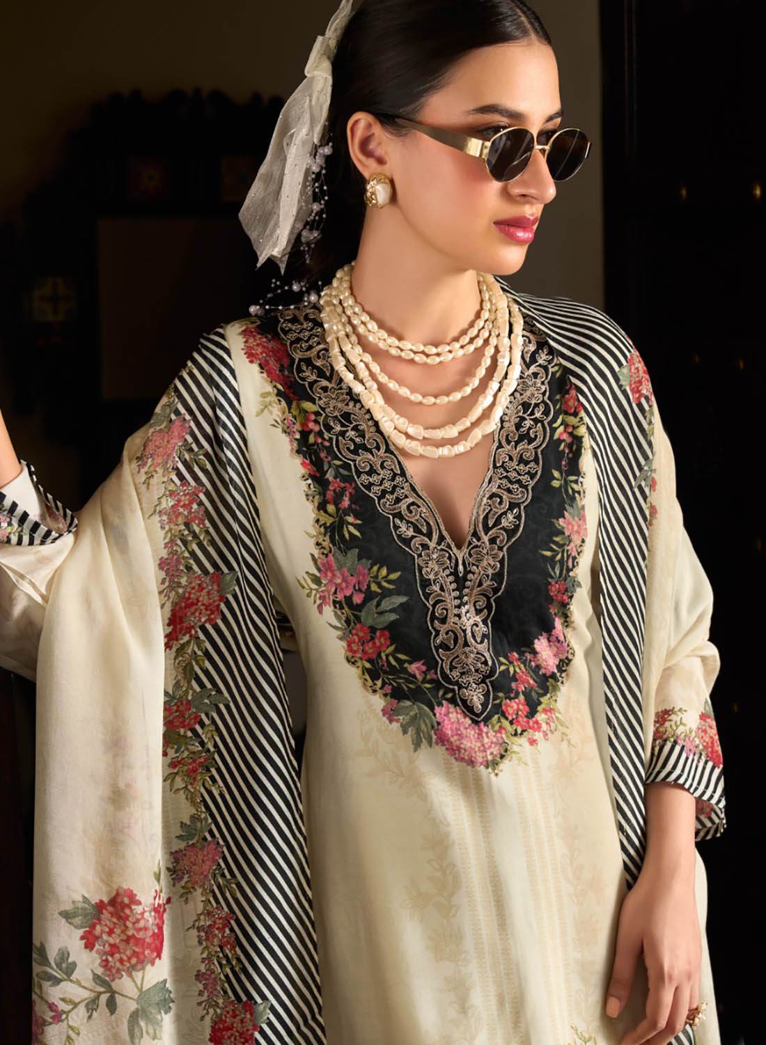 Party Wear Muslin Unstitched Salwar Suit Material with Dupatta for Women