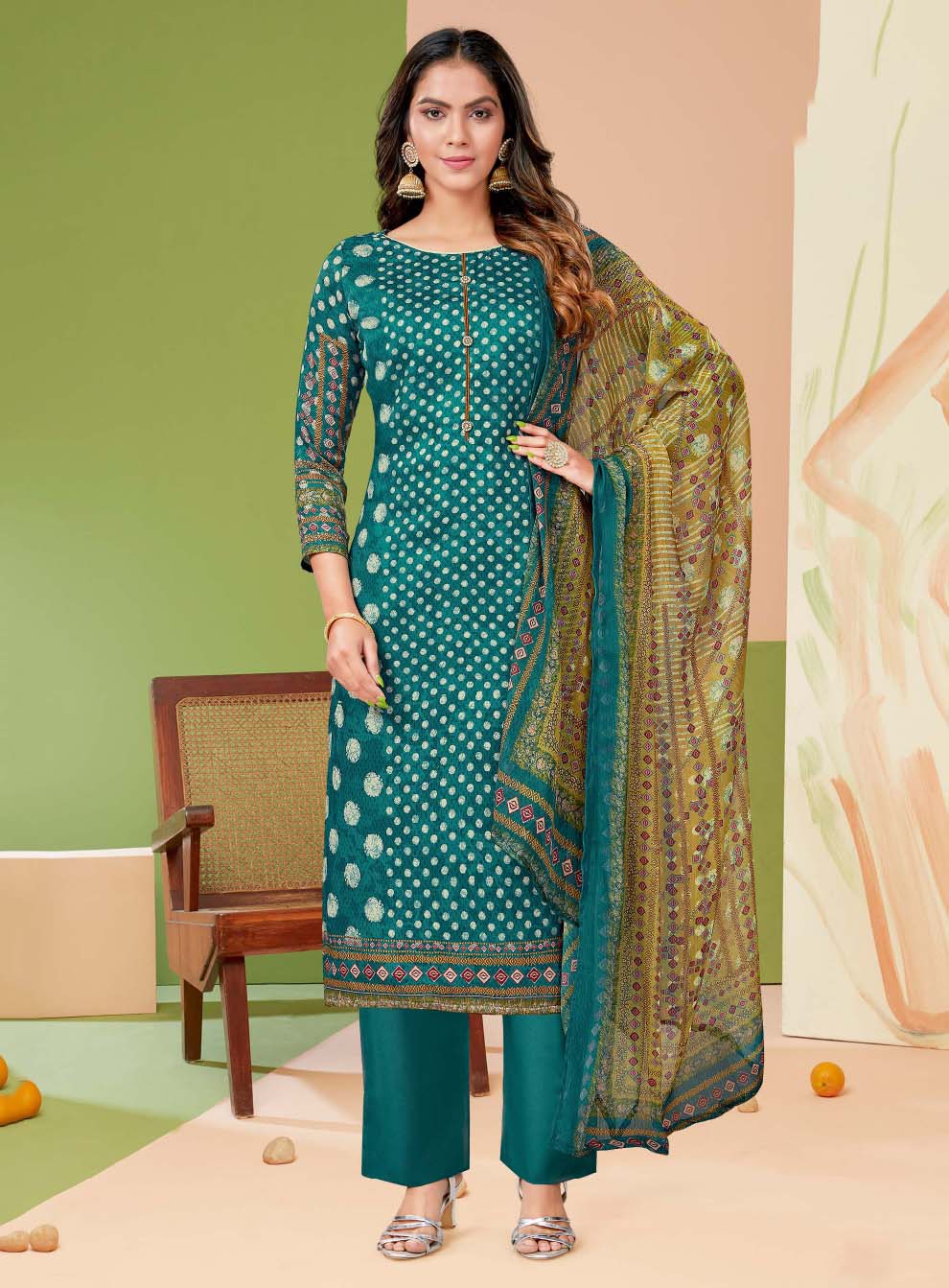 Alok Unstitched Salwar Suit Fabric Dress Material for Women