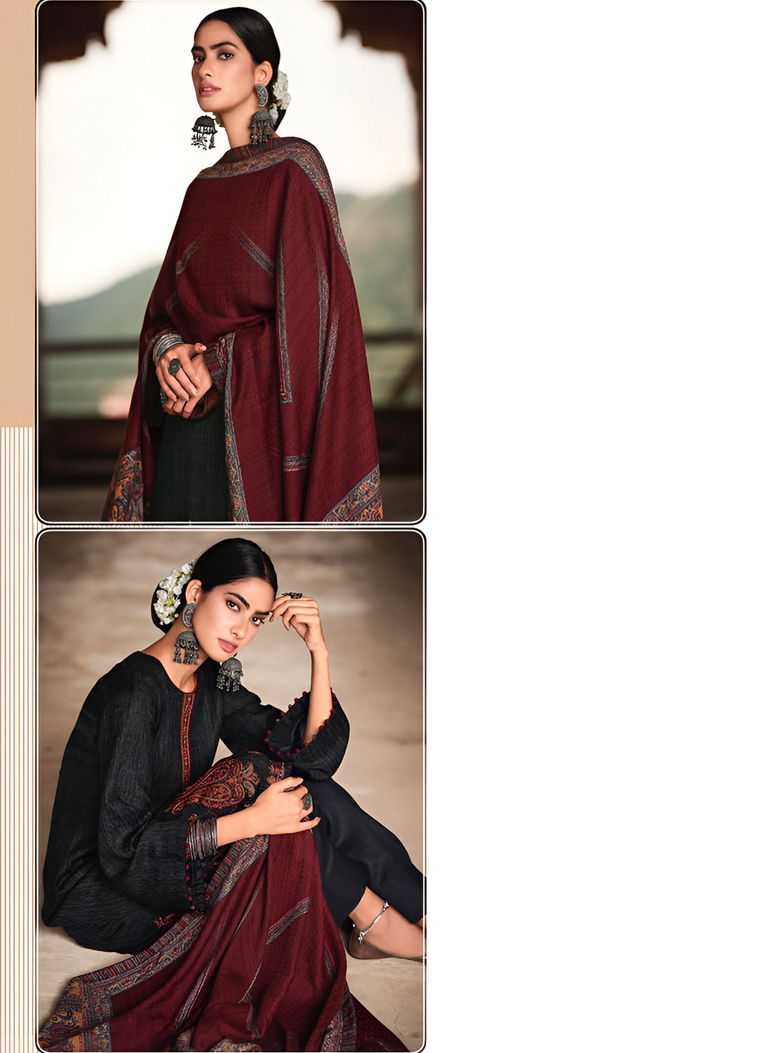 Mumtaz Arts Black Lawn Cotton Unstitched Suit Dress Material for Women