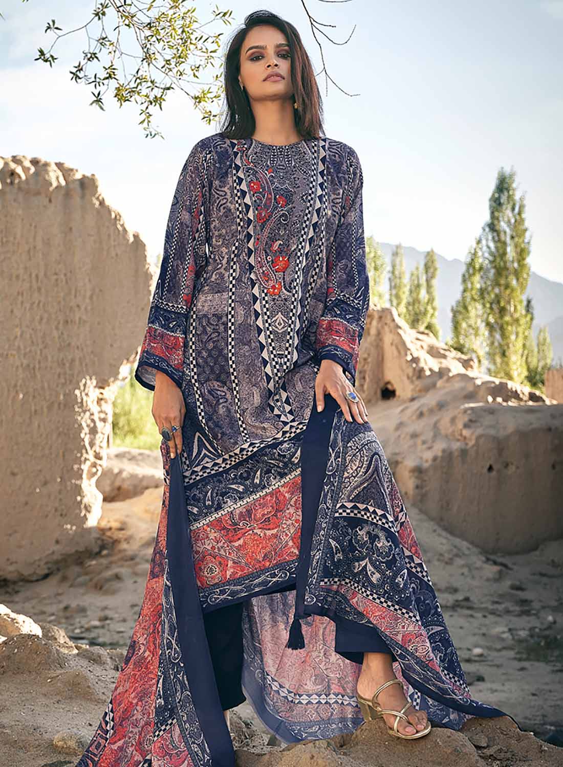 Pashmina Blue Winter Salwar Suits Dress Material for Ladies Stilento Pashmina Blue Winter Salwar Suits Dress Material for Ladies Stilento