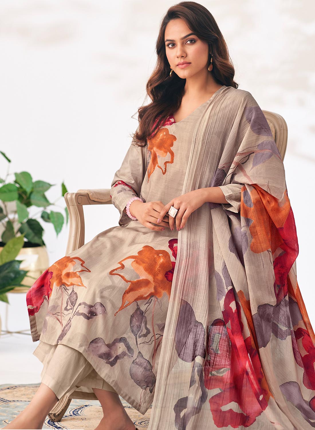 Women Pure Cotton Lawn Printed Unstitched Suit Dress Material