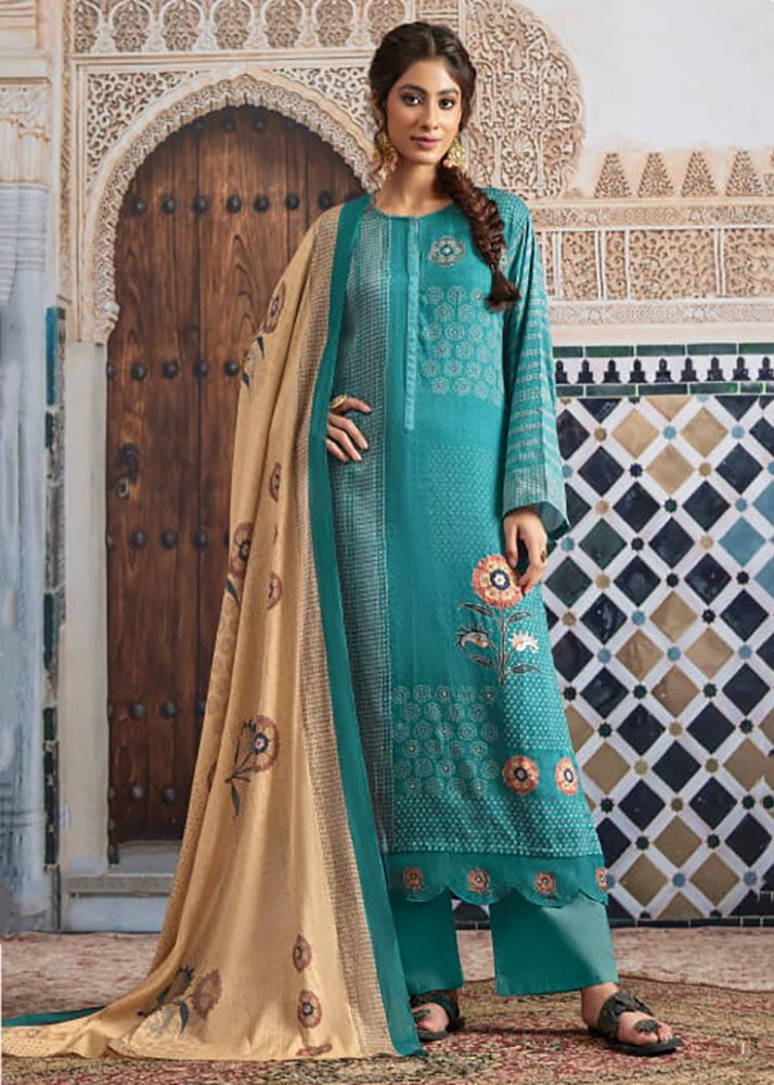 Sahiba Pure Cotton Satin Salwar Suit Dress Materials for Ladies