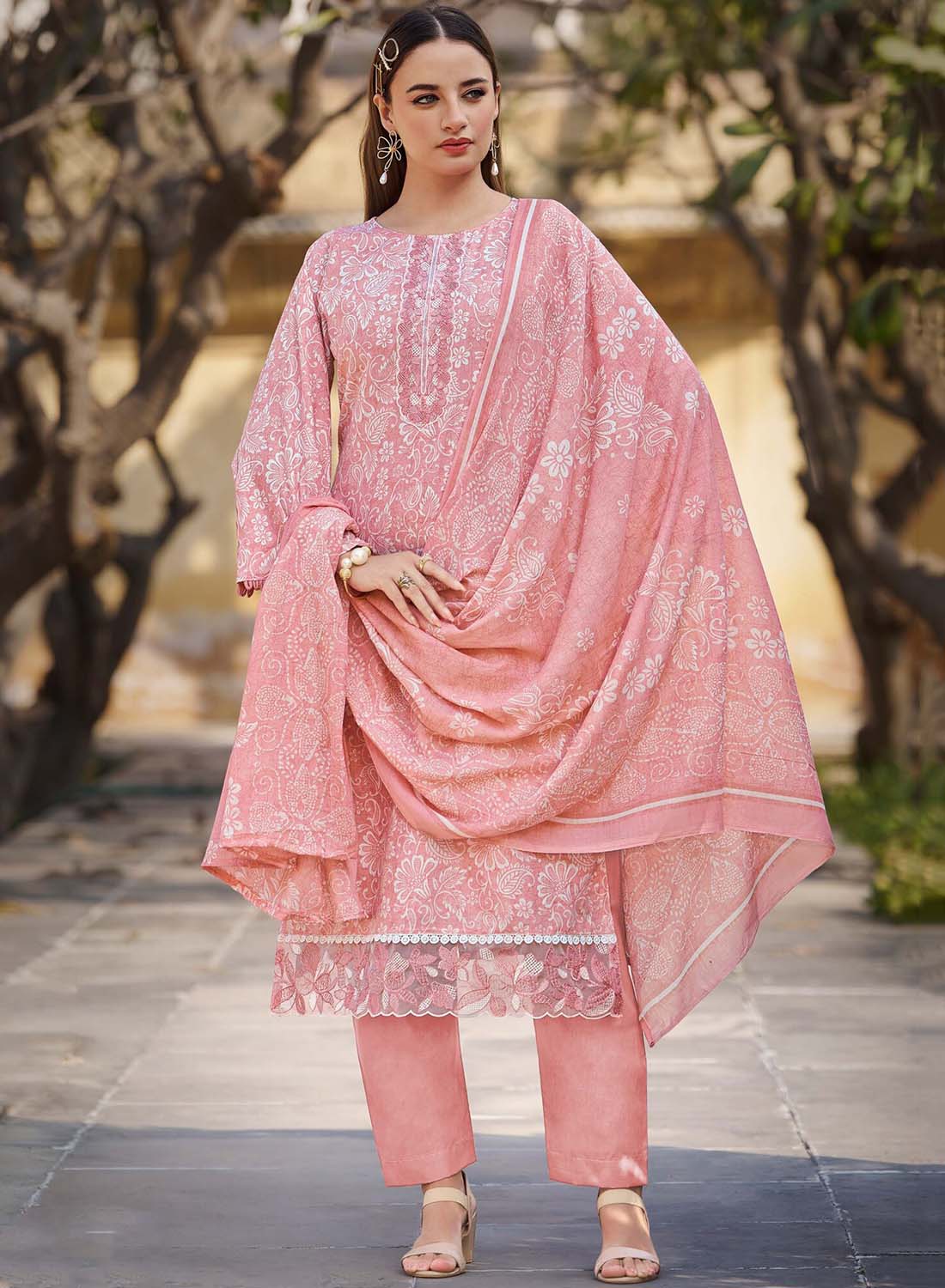 Daily Wear Pure Cotton Unstitched Salwar Suit Material for Women