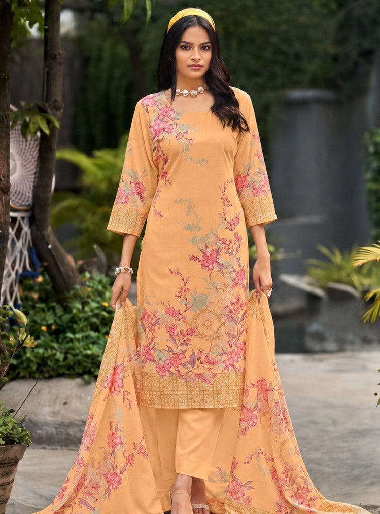 Printed Unstitched Cotton Salwar Suit Dress Material for Women