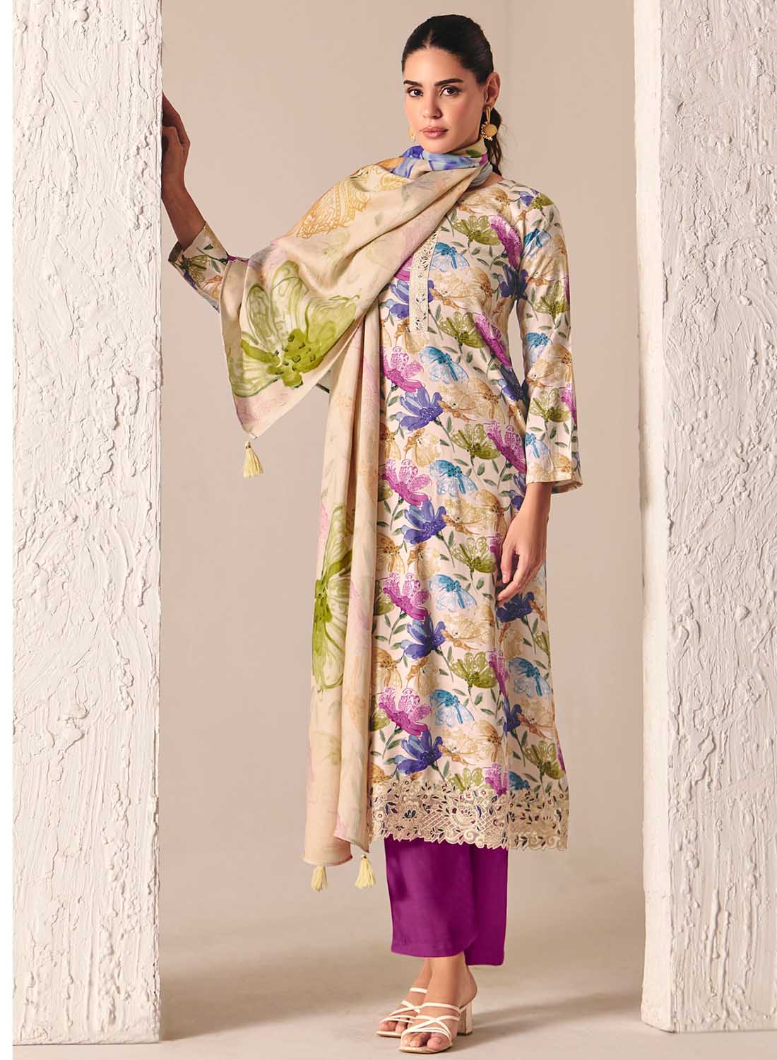 Unstitched Pashmina Winter Salwar Suit Set Dress Material for Women