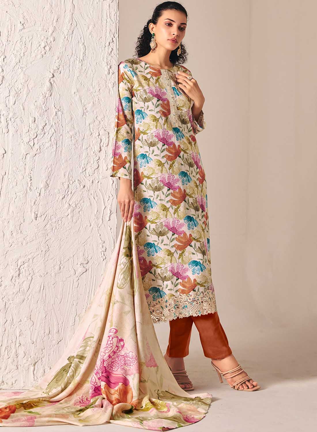 Unstitched Pashmina Winter Salwar Suit Set Fabric Material for Women