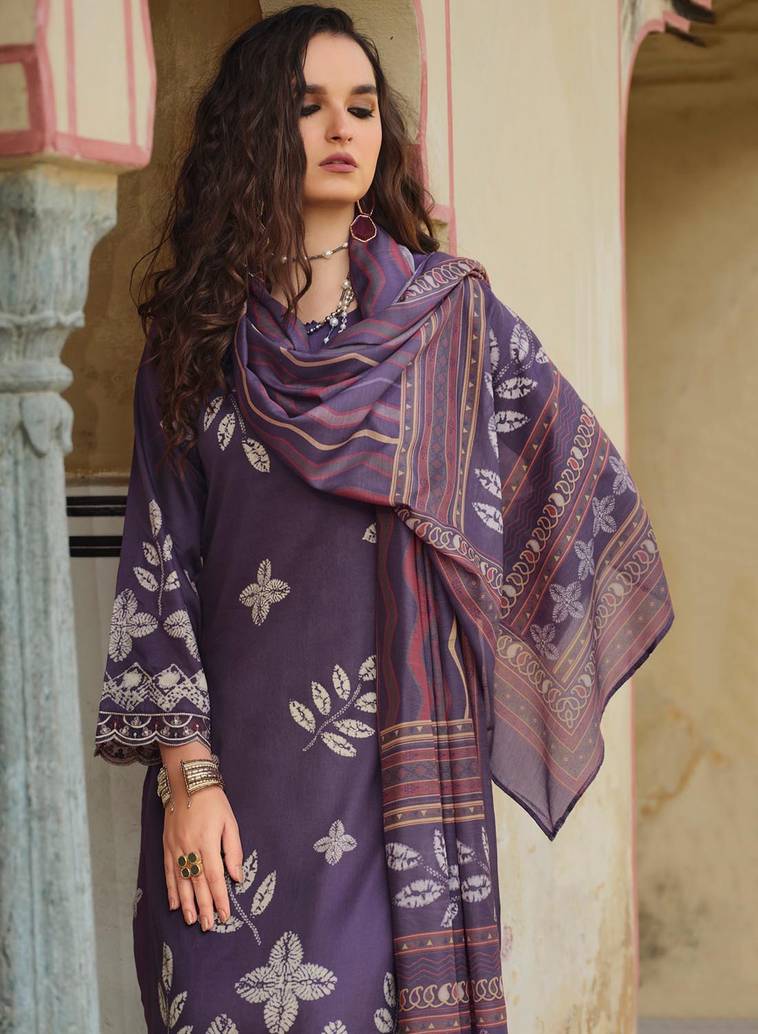 Pure Cotton Unstitched Suit Dress Material for Women with Muslin Dupatta