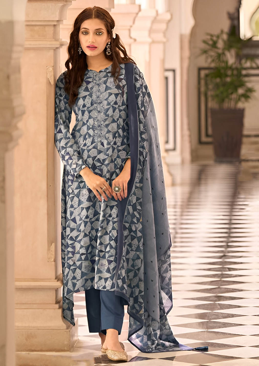 Buy Woolen Pashmina Winter Unstitched Salwar Suits for Ladies – Stilento
