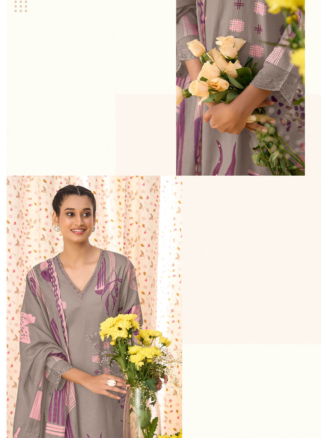 Soft Pure Cotton Unstitched Suit Fabric for Women with Dupatta