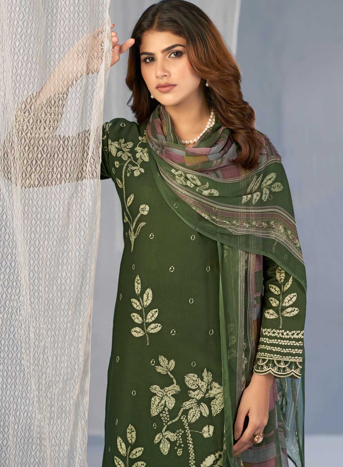 Pure Lawn Cotton Pakistani Print Unstitched Suit Material with Dupatta