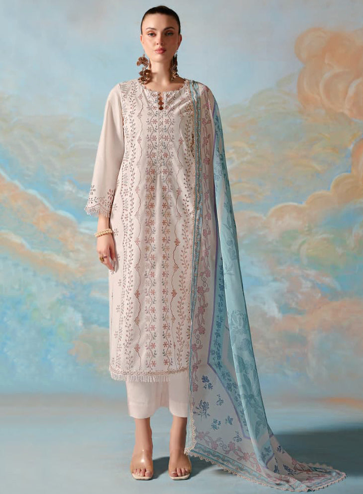 Premium Pure Lawn Cotton Unstitched Suit Set Material for Women