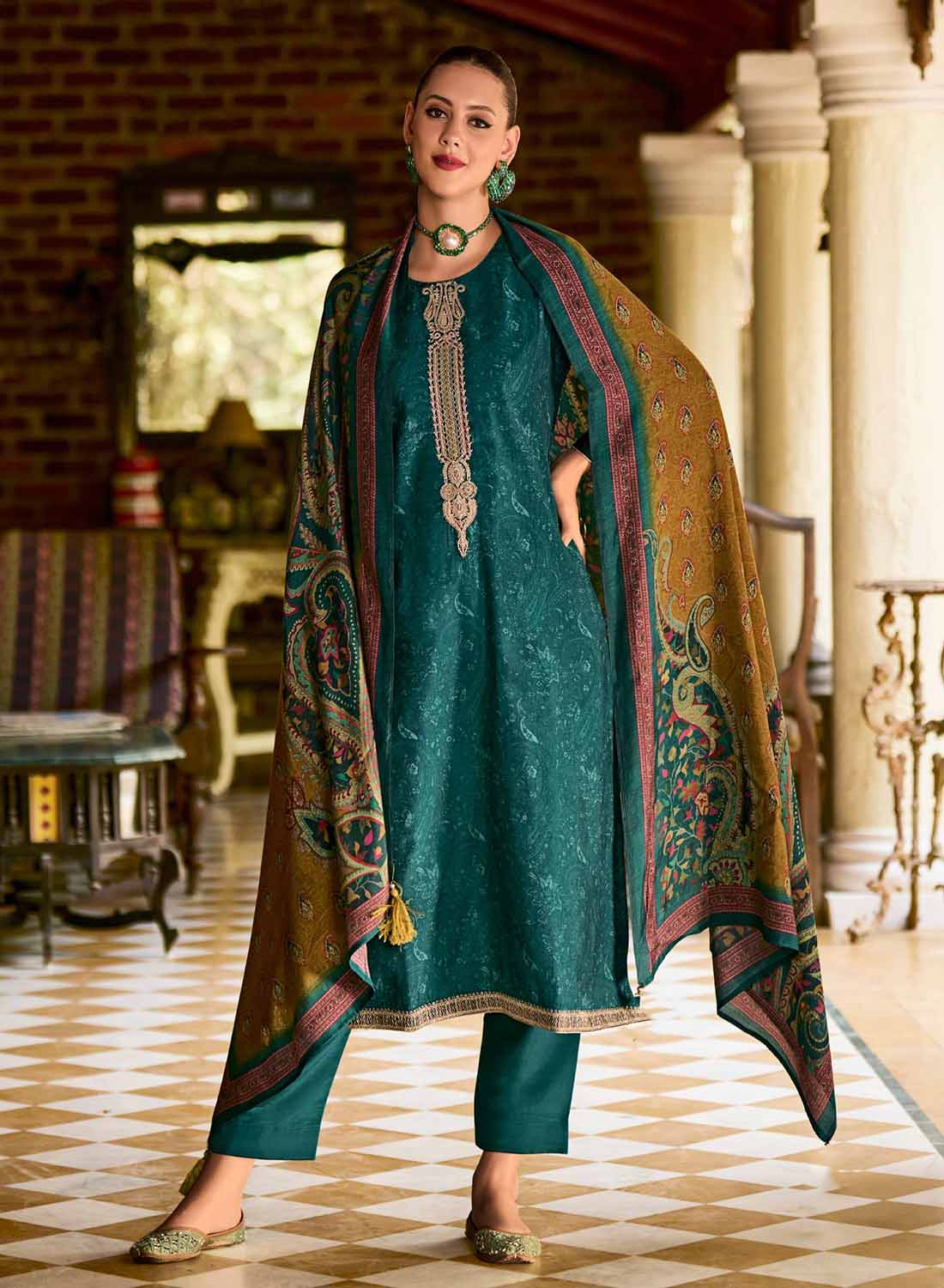 party wear dress material for ladies Ibiza Gulmohar Banglory Silk Dress Material Partywear Ladies Suits