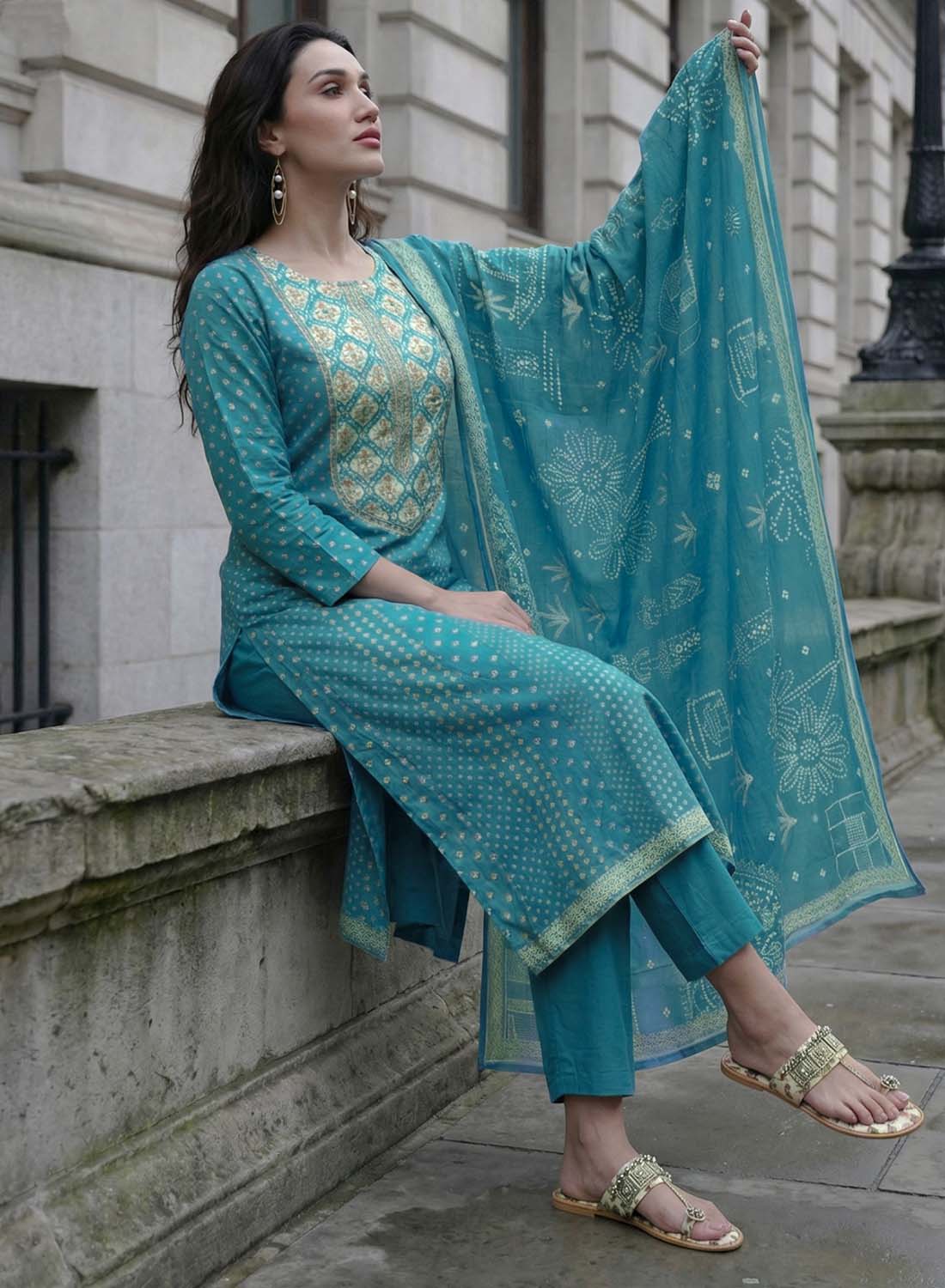 Women Pure Cotton Lawn Printed Unstitched Salwar Suit with Dupatta