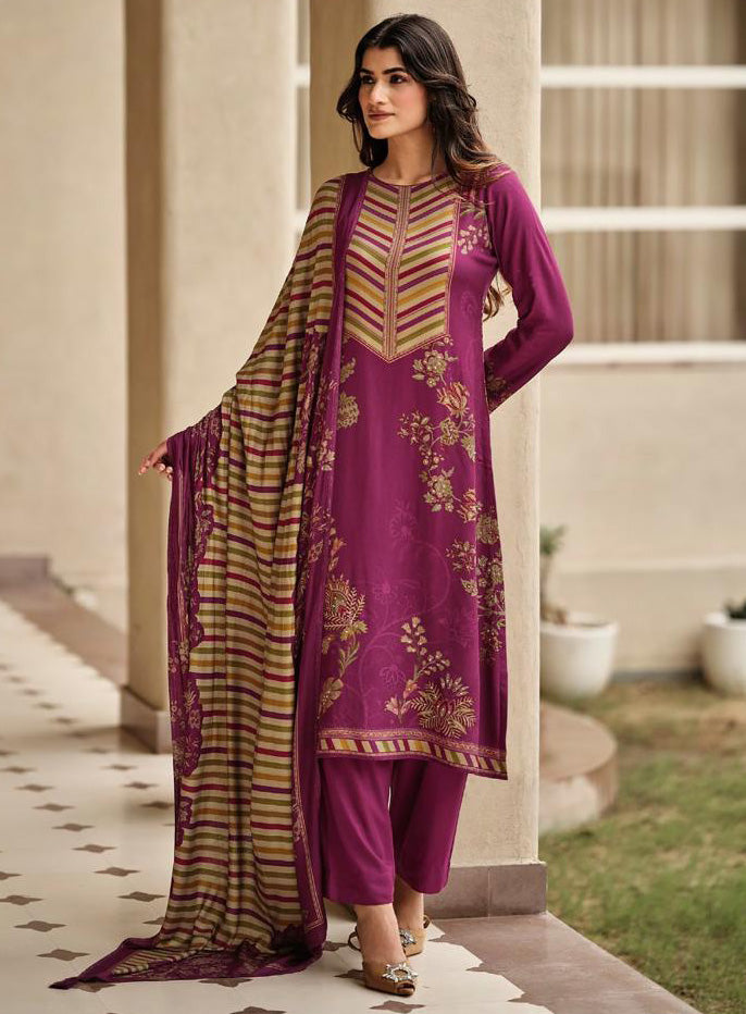 Winter Pashmina Unstitched Salwar Suit Dress Material for Women