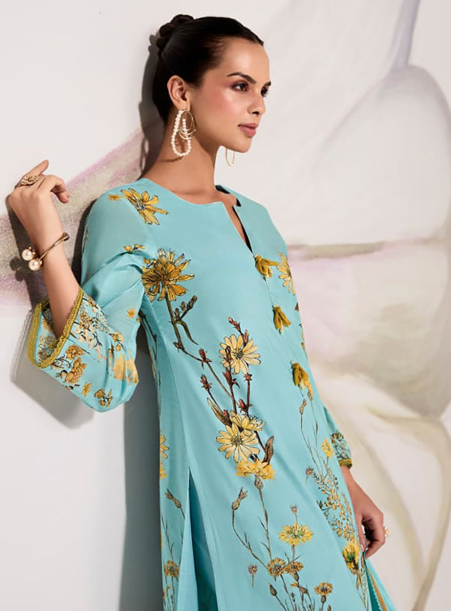 Pure Lawn Cotton Embroidered Unstitched Salwar Suit for Women