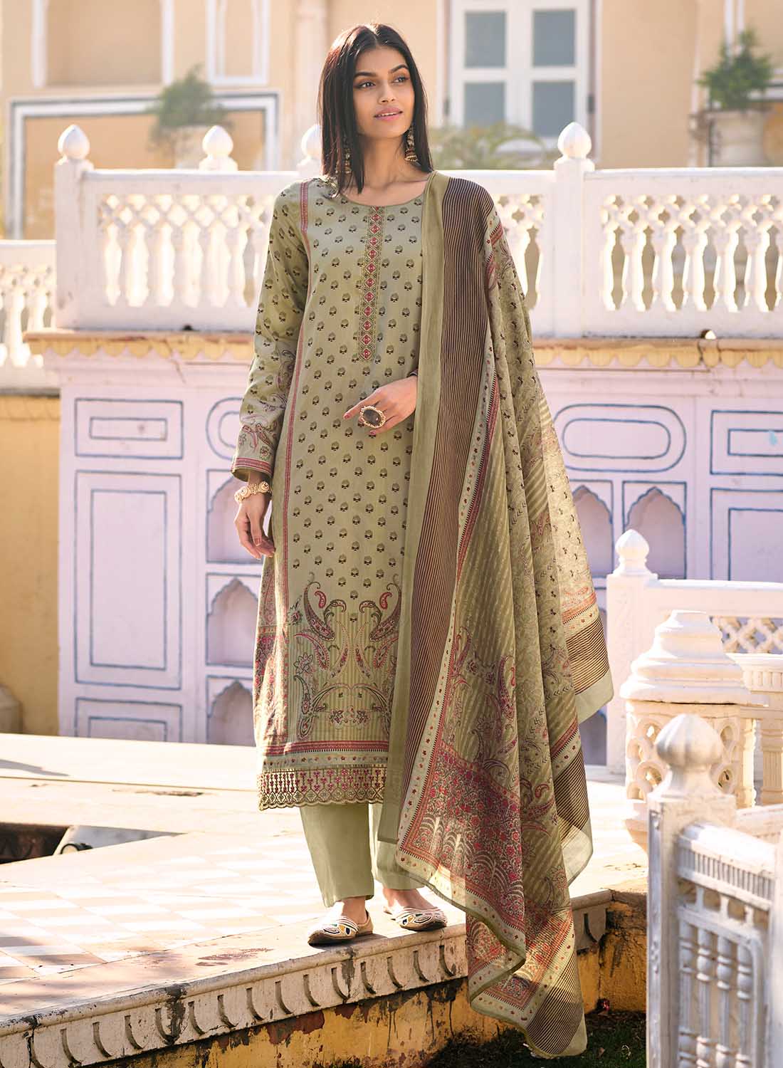 Mumtaz Arts Pure Cotton Satin Unstitched Salwar Suit Material for Women