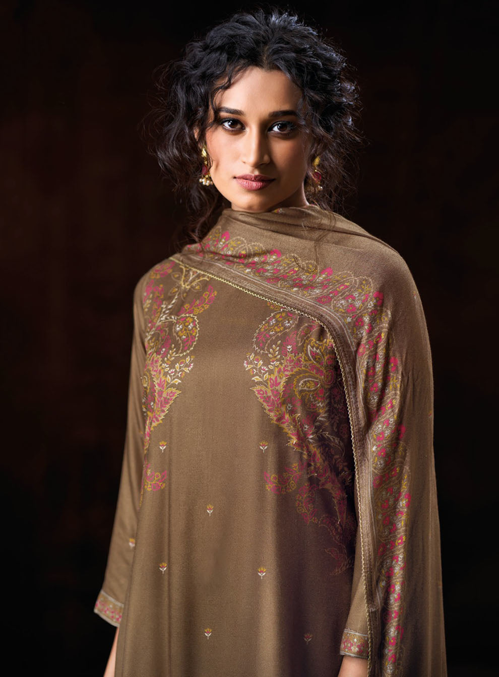 Ganga Woolen Pashmina Winter Unstitched Salwar Suit Set Material