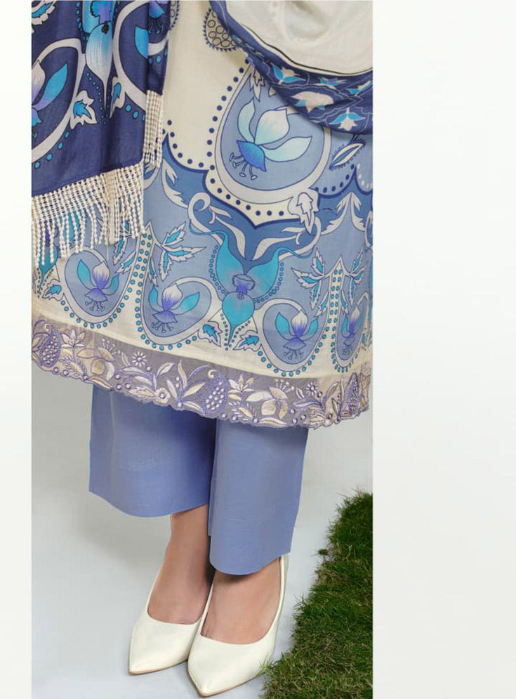 Soft Cotton Lawn Embroidered Unstitched Suit Dress Material for Women