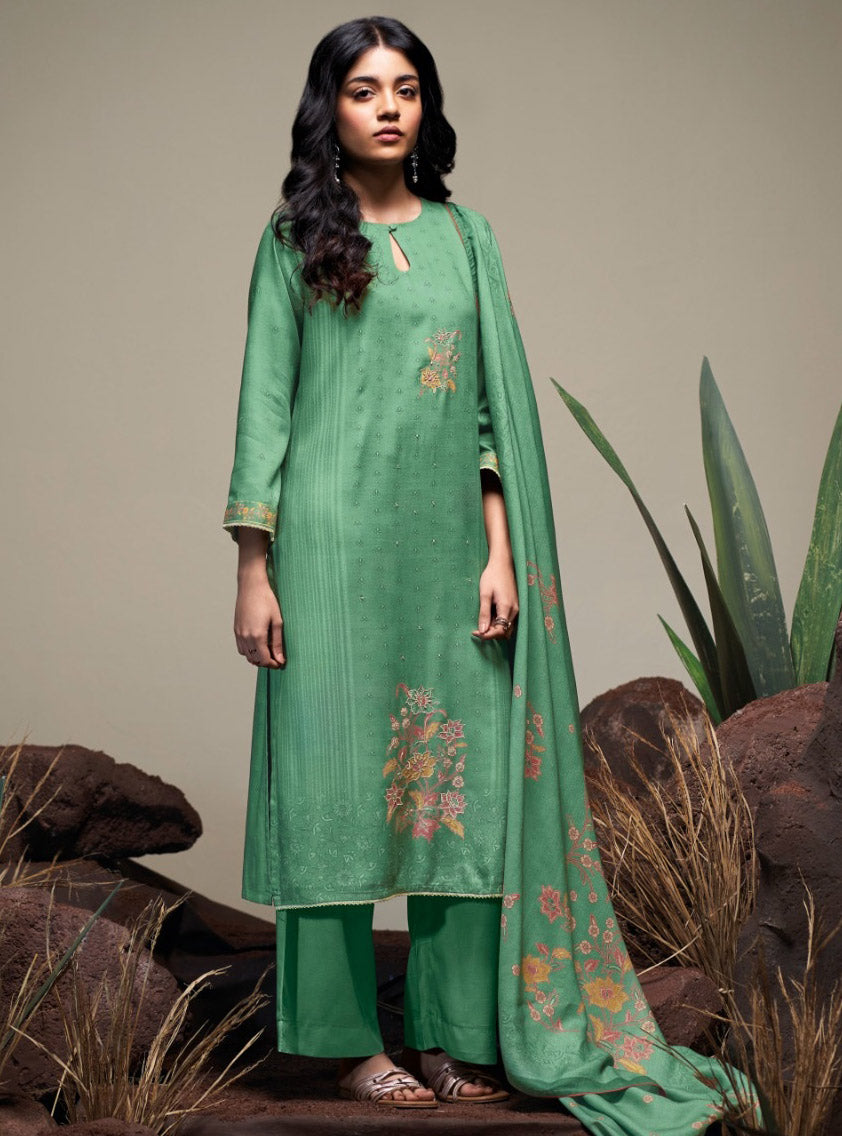 Ganga Woolen Pashmina Unstitched Winter Salwar Suit Set Dress Material