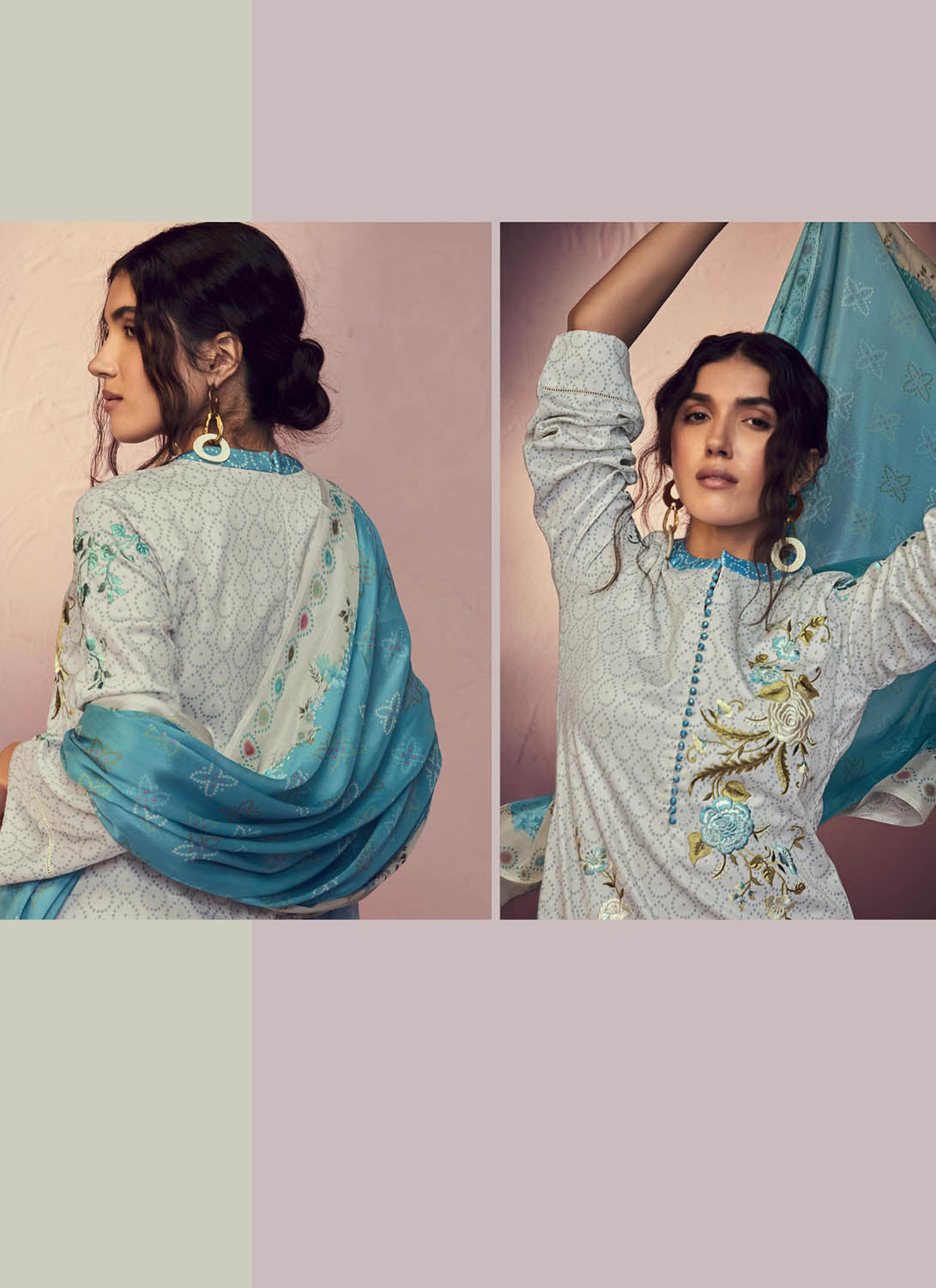 Kimora Off-White Cotton Satin Unstitched Suit Dress Material for Women