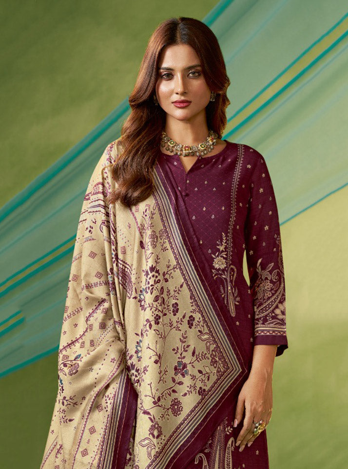 Latest Pashmina Winter Unstitched Salwar Suit Material for Women