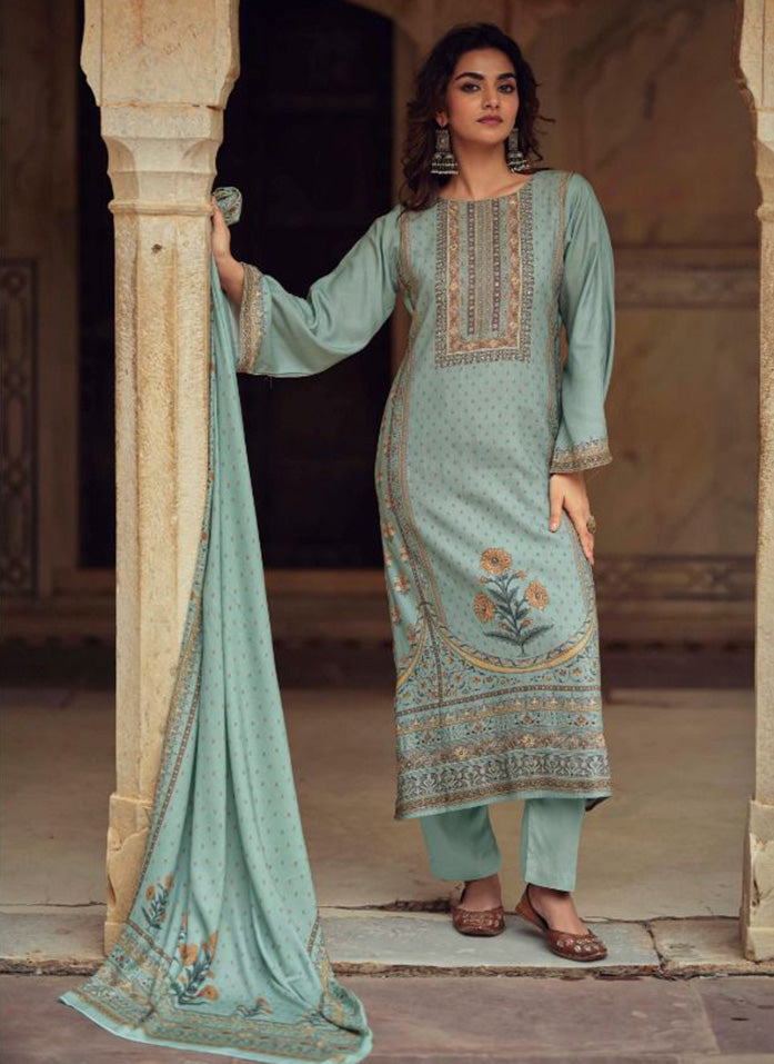 Pure Viscose Pashmina Shimmer Winter Unstitched Salwar Suit Fabric