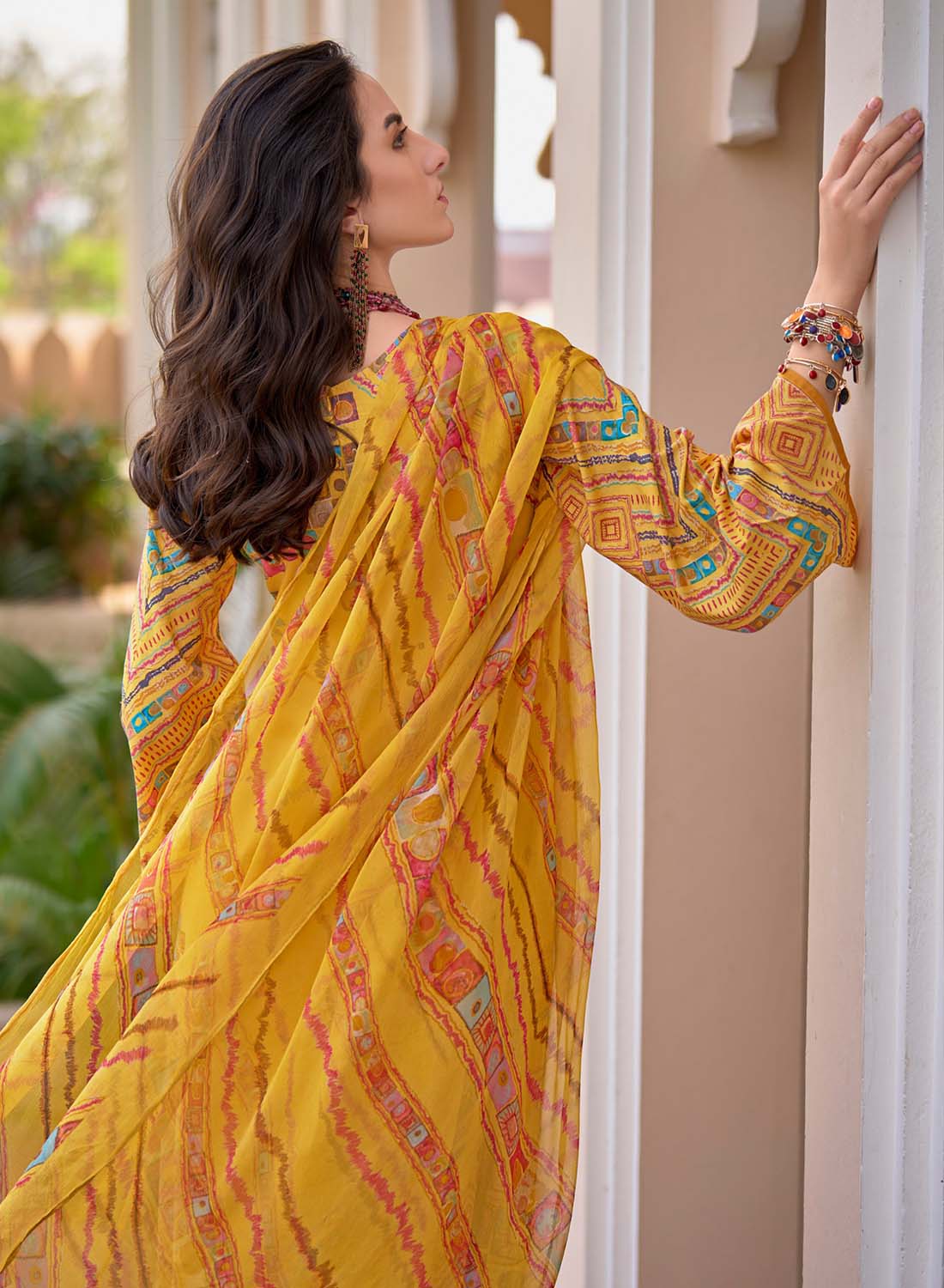 Yellow Pure Lawn Cotton Unstitched Salwar Suit Material with Dupatta