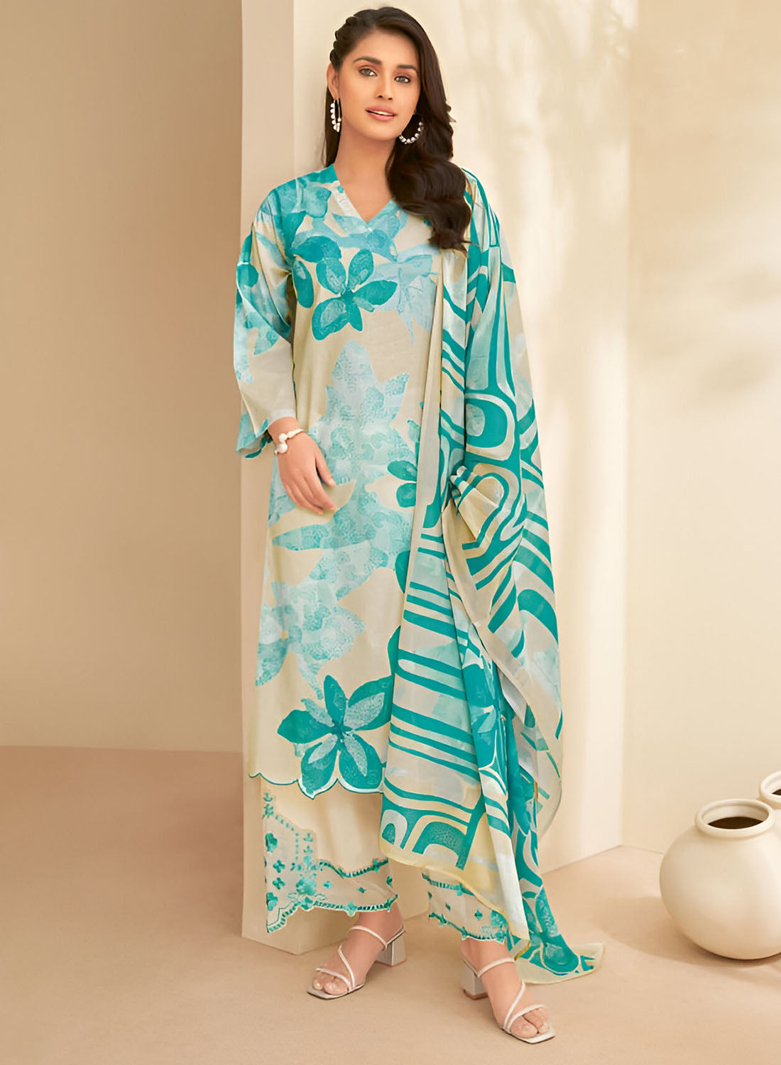 Sahiba Pure Cotton Printed Unstitched Suit Dress Material for Women – Stilento