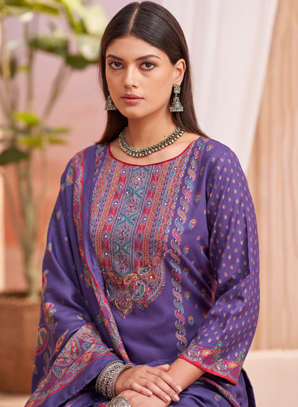 Pashmina Unstitched Winter Salwar Suit Set Dress Material for Women