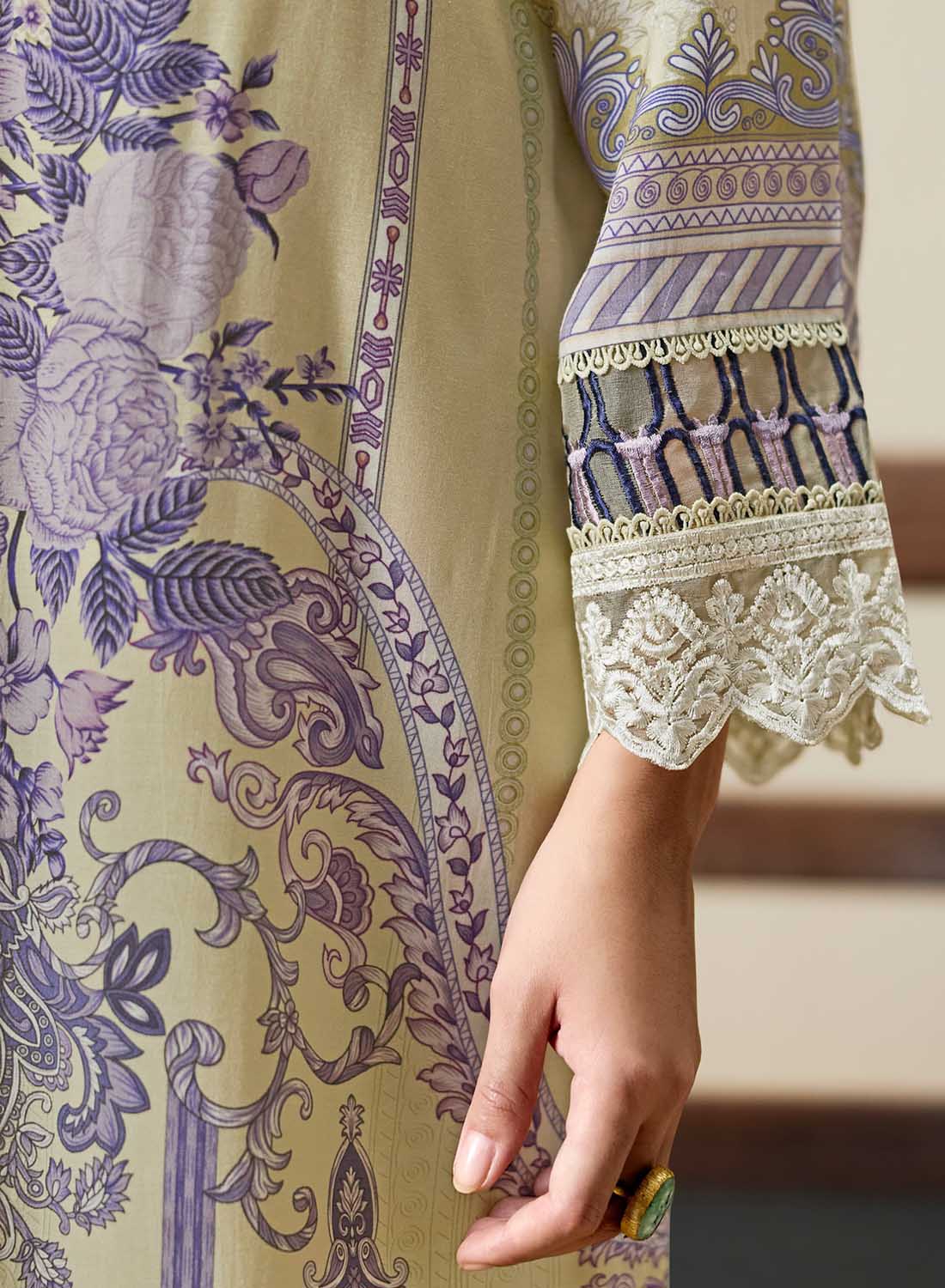 Unstitched Pure Muslin Pakistani Suit Dress Material with Embroidery