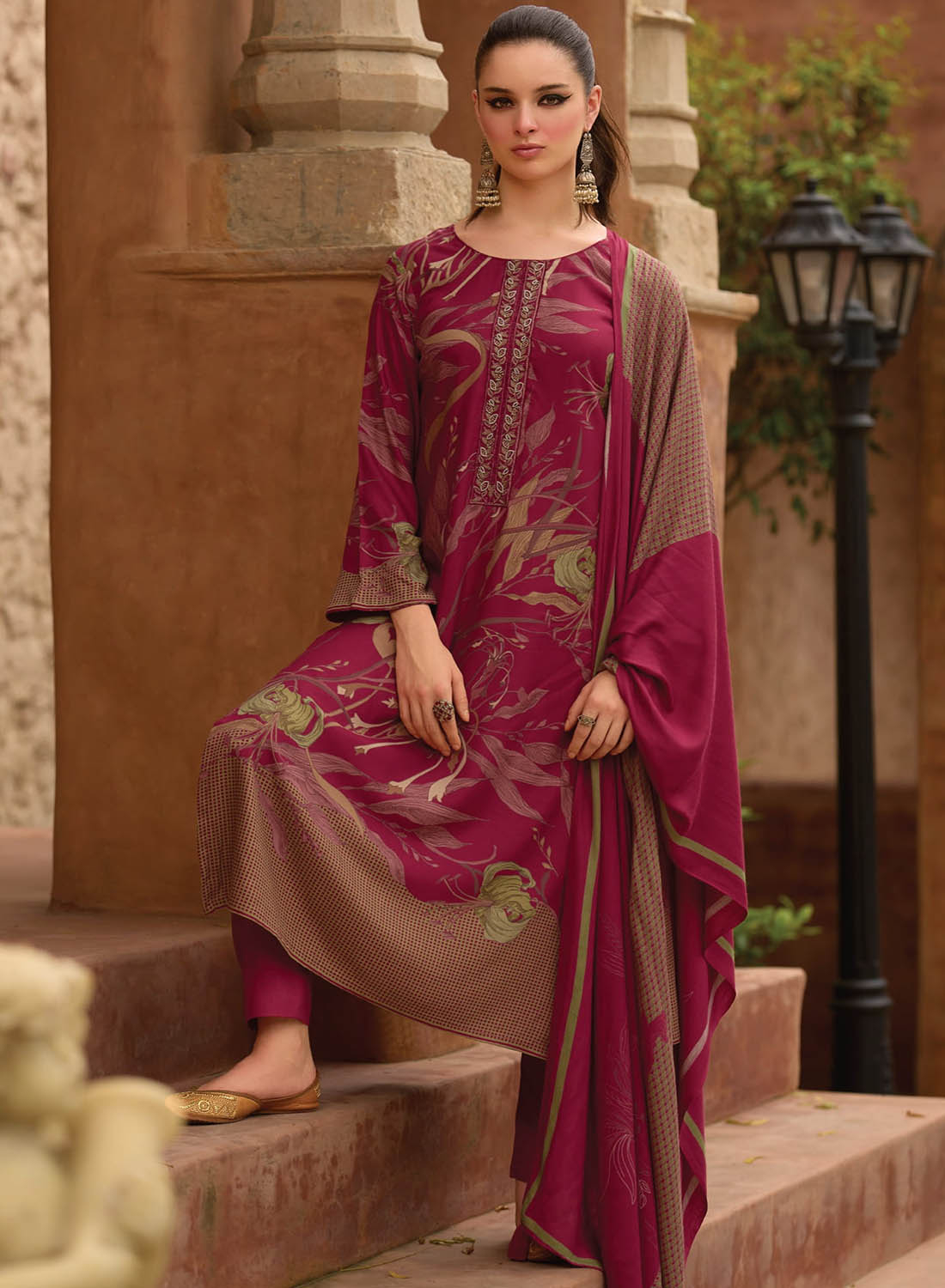 Fancy Pashmina Unstitched Winter Salwar Suit Set Dress Material