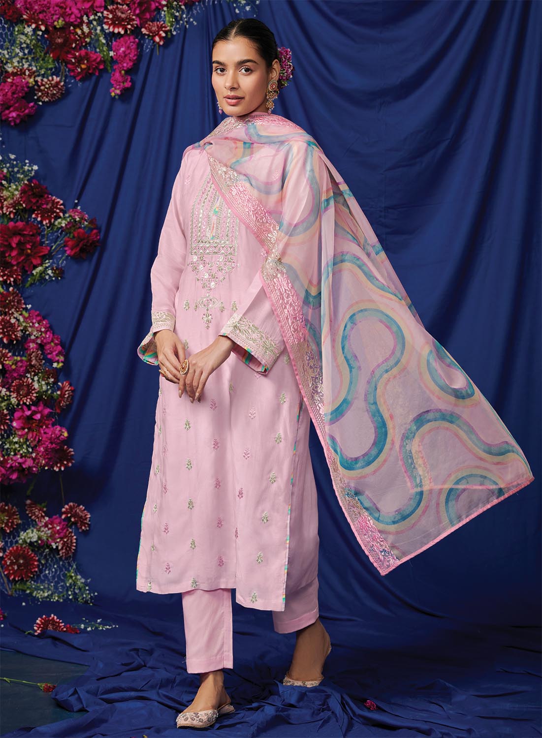 Kimora Pure Cotton Lawn Women Pink Suit Dress Material Stilento Kimora Pure Cotton Lawn Women Pink Suit Dress Material Stilento