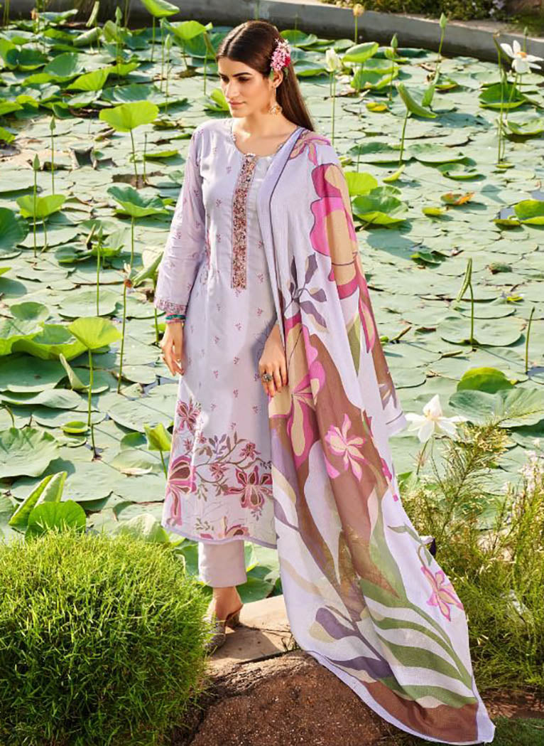 Women Pure Lawn Cotton Unstitched Salwar Suit Dress Material