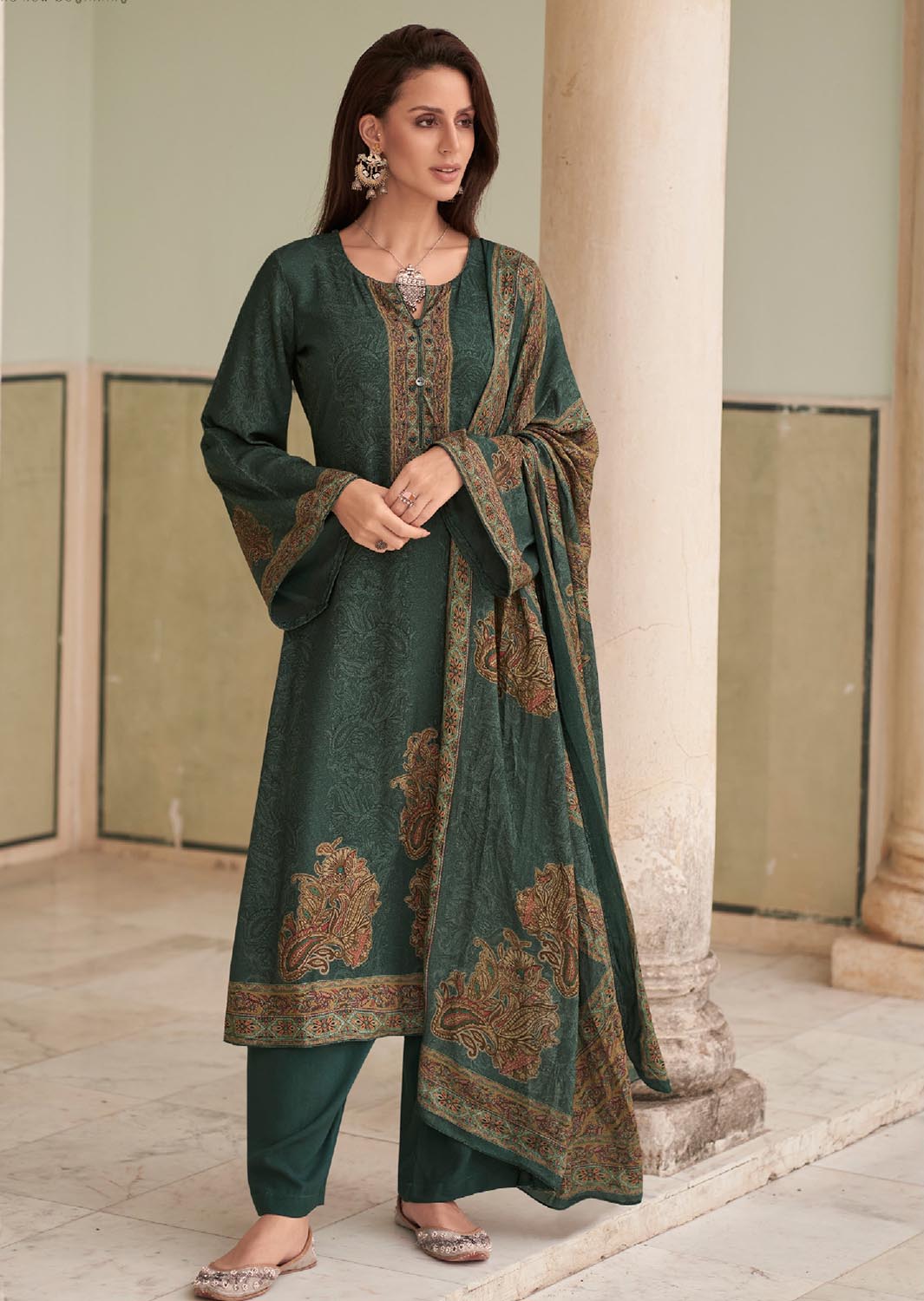 winter dress material for ladies MAROON Safaa Viscose Acrylic Wool Women Suit Dress Material For Winter at 850/piece in Ludhiana