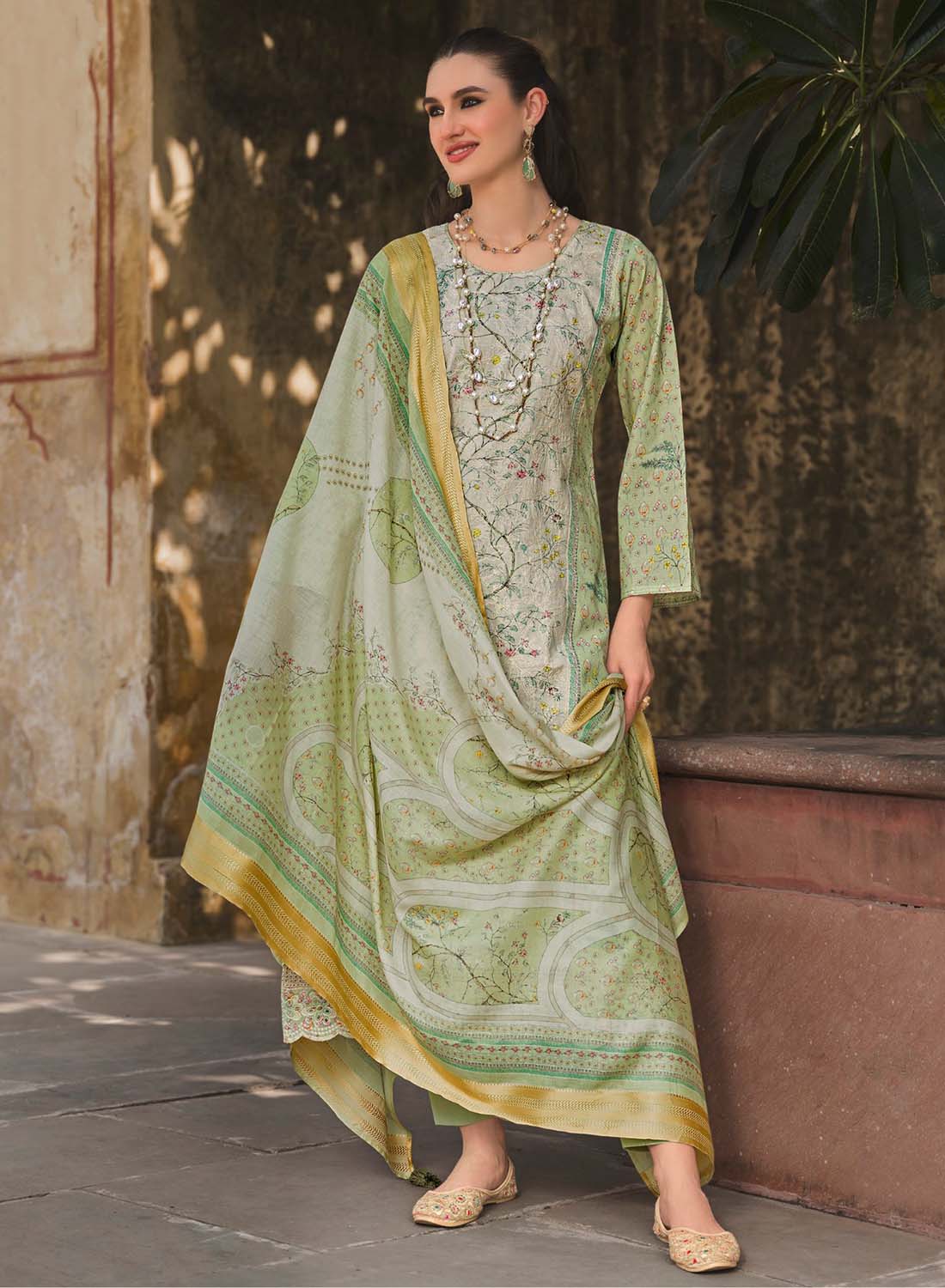 Soft Lawn Cotton Embroidered Unstitched Suit Fabric for Women