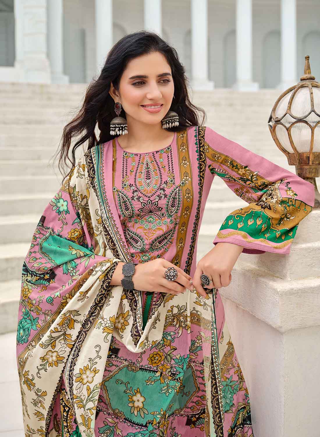 Pure Cotton Cambric Pakistani Print Unstitched Salwar Suit Dress Material
