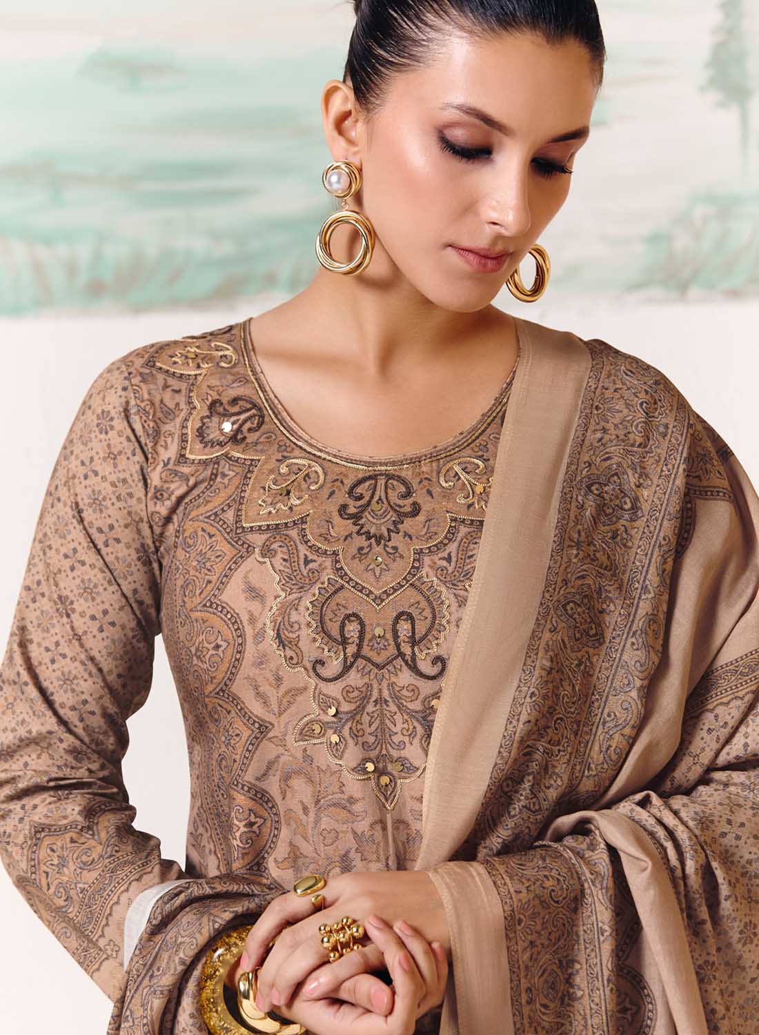 Pure Cotton Unstitched Salwar Suit Dress Material with Muslin Dupatta
