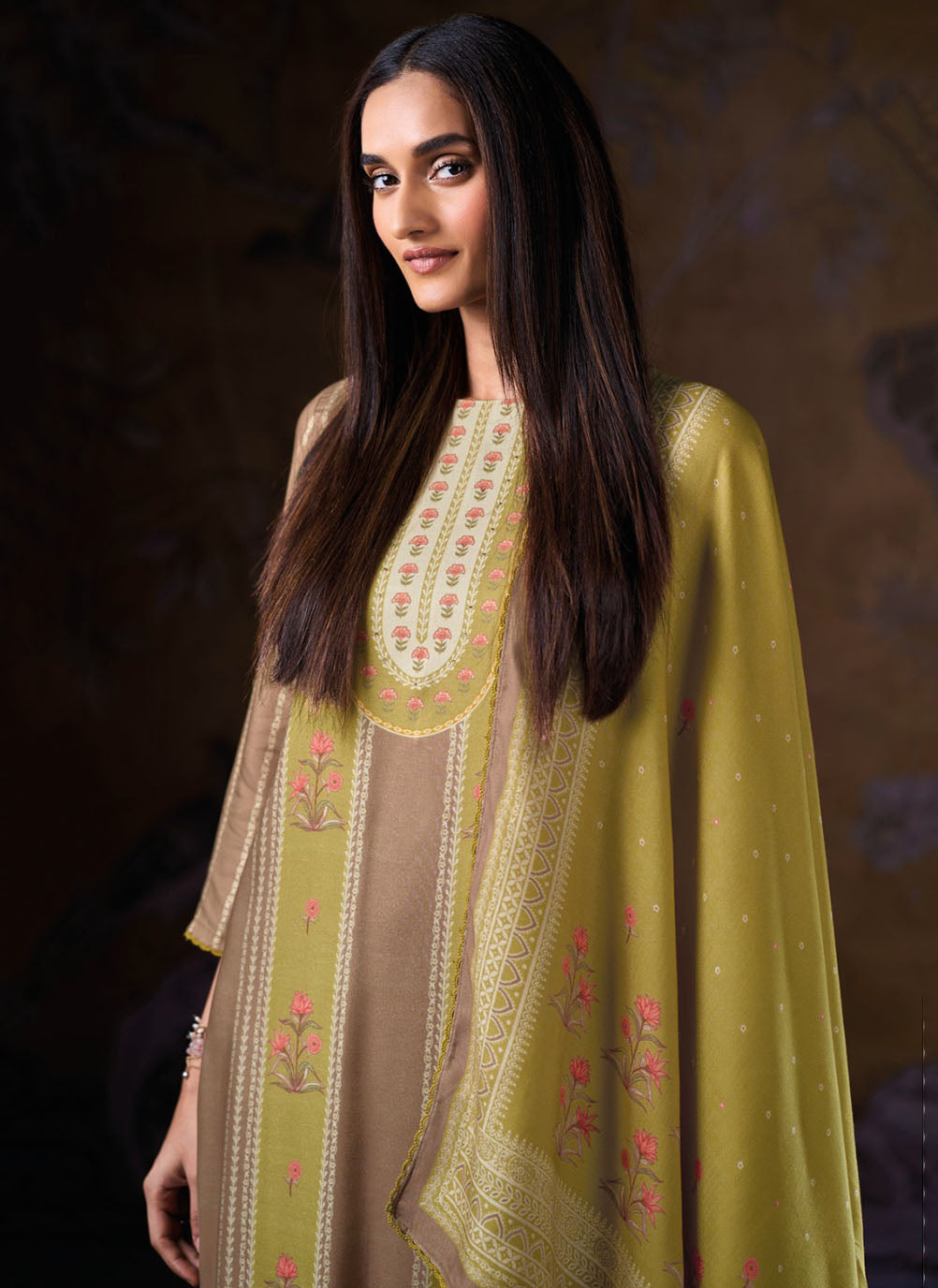 Ganga Unstitched Winter Woolen Pashmina Salwar Suit Dress Material