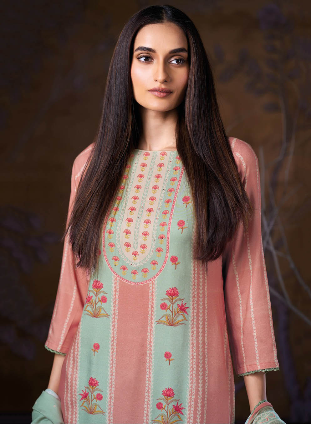 Ganga Unstitched Winter Woolen Pashmina Suit Dress Material