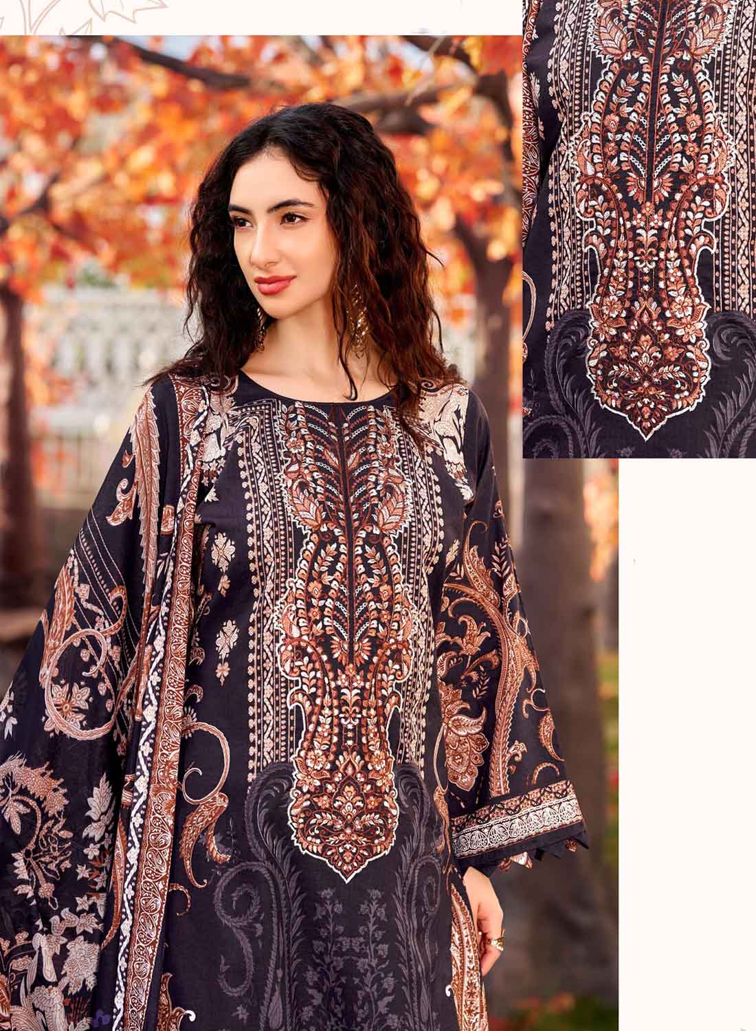 Pakistani Pure Cotton Unstitched Suit Dress Material with Embroidery