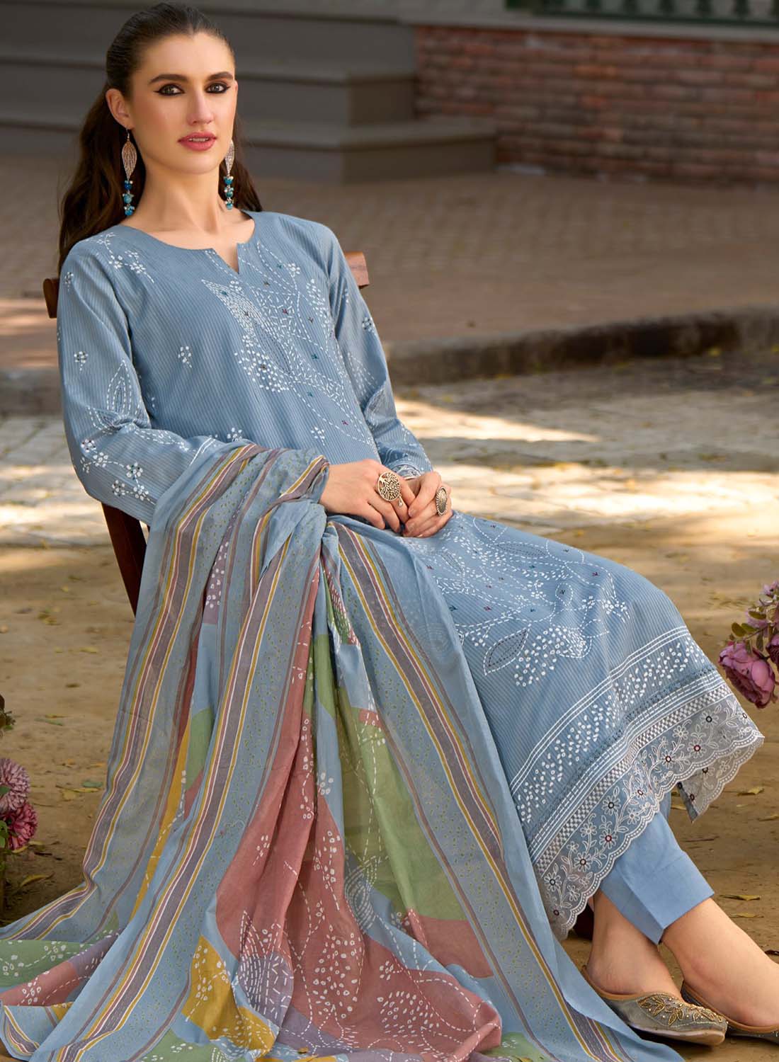 Summer Lawn Cotton Unstitched Salwar Suit Material for Women