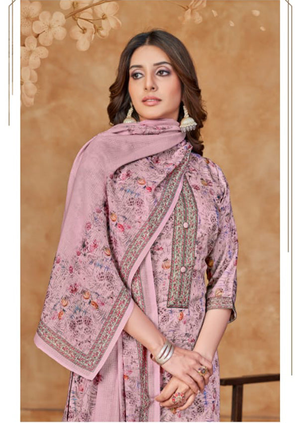 Rivaa Printed Pashmina Unstitched Winter Salwar Suit Dress Material