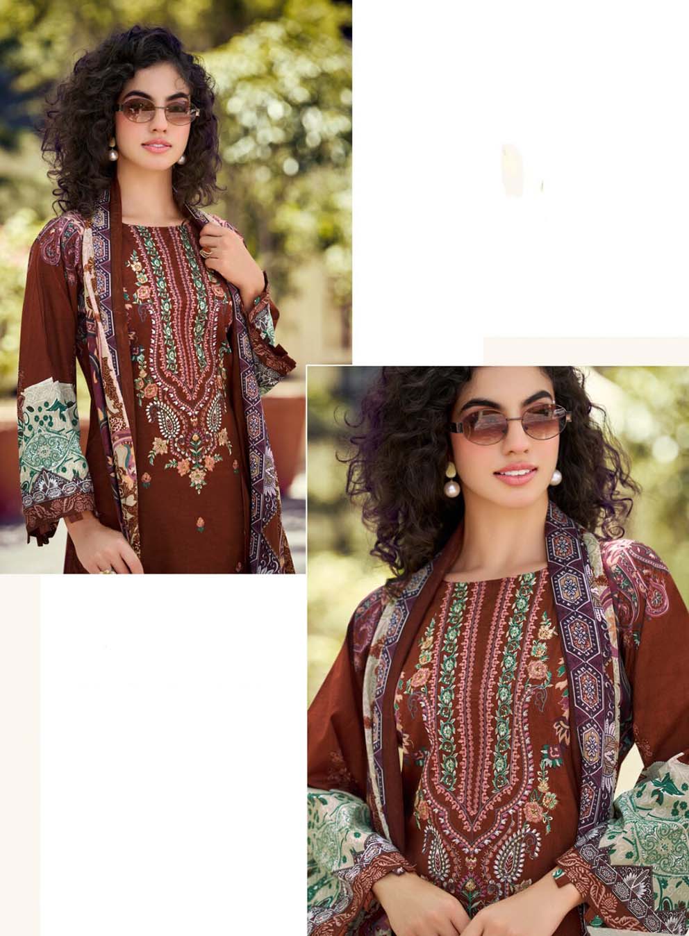 Latest Pure Cotton Pakistani Print Unstitched Suit Material with Embroidery