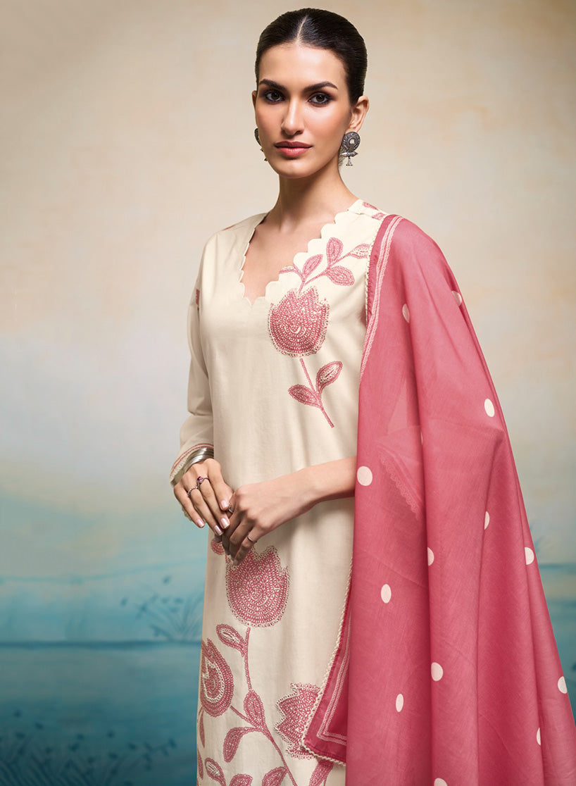 Ganga Pure Cotton Unstitched Cotton Salwar Suit Dress Material for Women