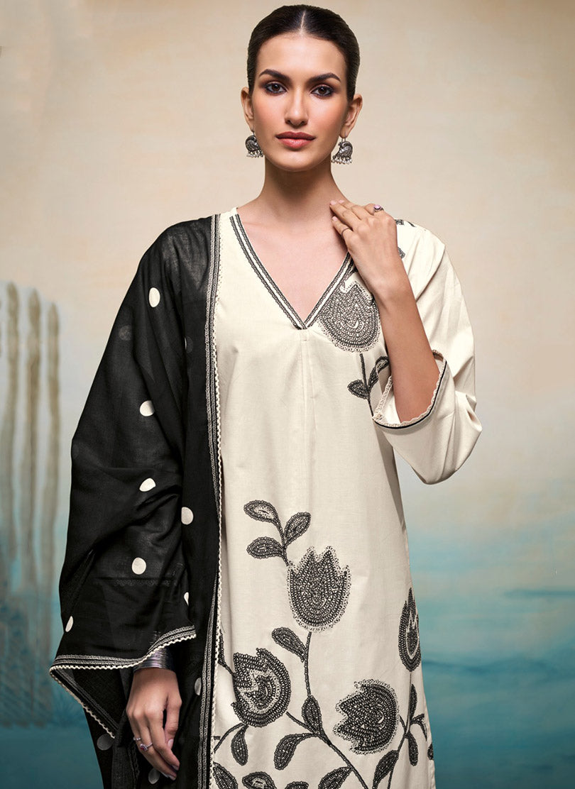 Ganga Pure Cotton Unstitched Cotton Suit Set Dress Material for Women