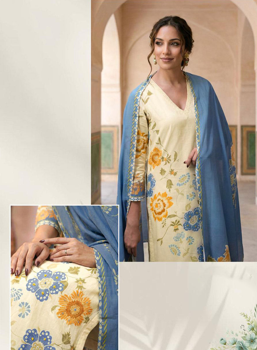 Pure Lawn Cotton Unstitched Salwar Suit Dress Material for Women