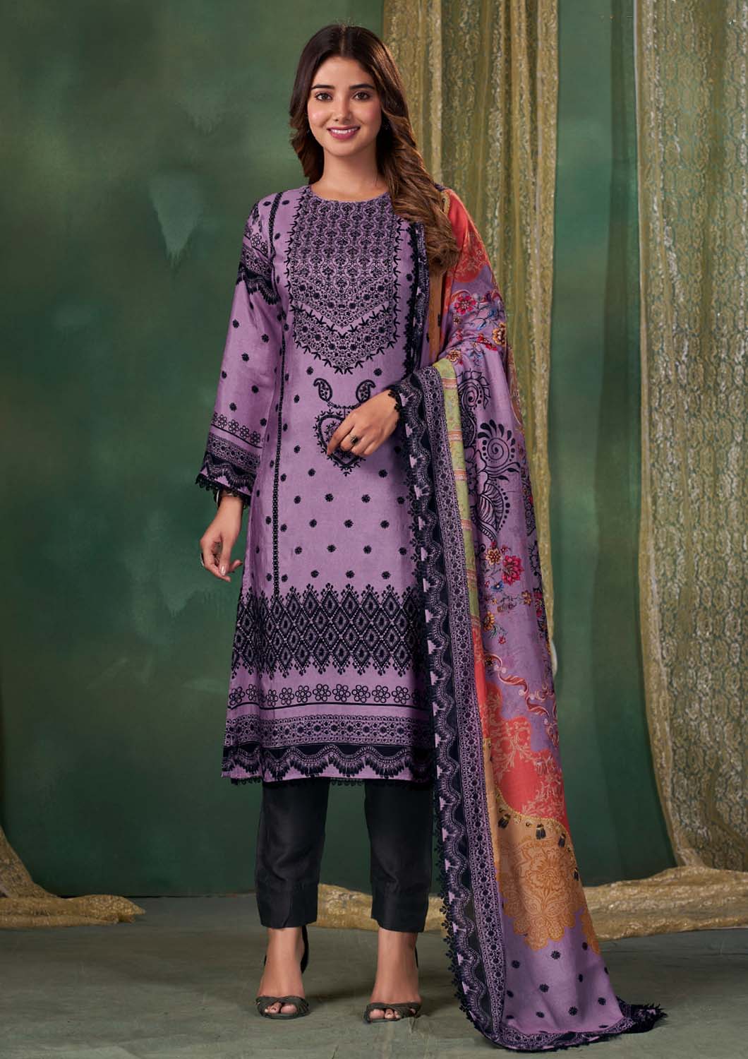 Ibiza Unstitched Pashmina Winter Suit Dress Material for Ladies